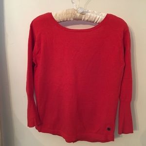 Burton orange reverse v-neck sweater